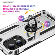 For Motorola Edge 2024 Shockproof TPU + PC Phone Case with Holder(Silver)