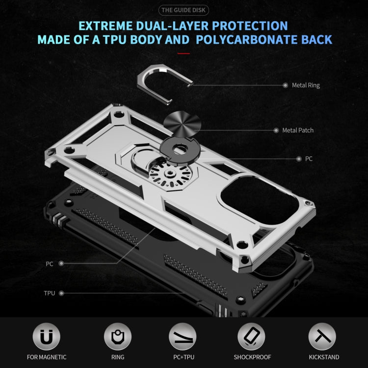 For Motorola Edge 2024 Shockproof TPU + PC Phone Case with Holder(Silver)