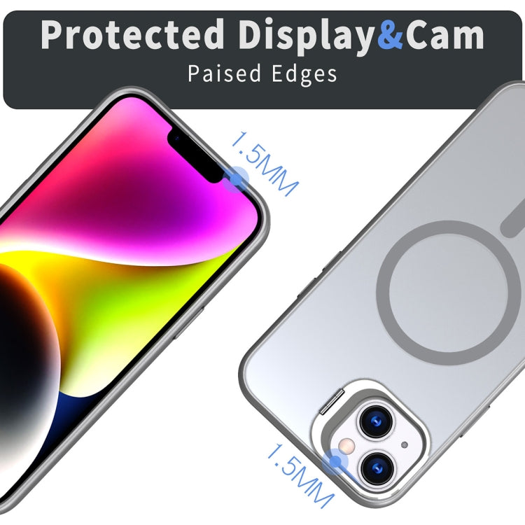 For iPhone 11 Metal Invisible Camera Holder MagSafe Magnetic Phone Case(Grey)