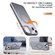 For iPhone 11 Metal Invisible Camera Holder MagSafe Magnetic Phone Case(Grey)
