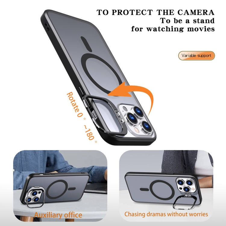 For iPhone 11 Pro Metal Invisible Camera Holder MagSafe Magnetic Phone Case(Black)