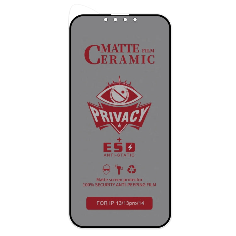 For iPhone 16e / 14 / 13 Pro / 13 Full Coverage Frosted Privacy Ceramic Film