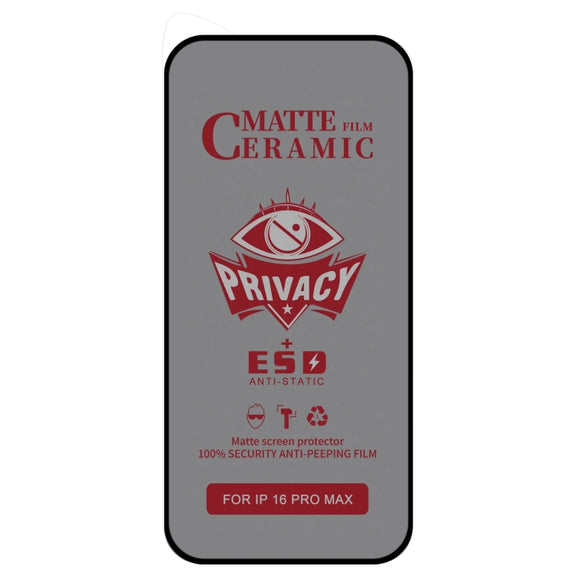 For iPhone 16 Pro Max Full Coverage Frosted Privacy Ceramic Film