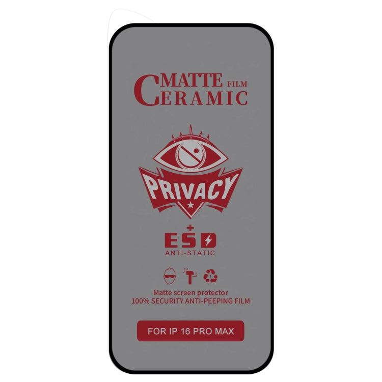 For iPhone 16 Pro Max 25pcs Full Coverage Frosted Privacy Ceramic Film