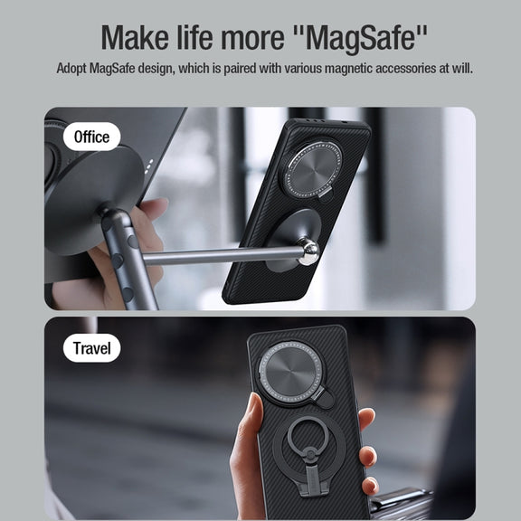 For OnePlus 13 NILLKIN CamShield Prop MagSafe Magnetic PC Phone Case(Black)
