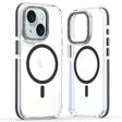 For iPhone 14 Plus Dual-Color Clear Acrylic Hybrid TPU MagSafe Phone Case(Black) - iPhone 14 Plus Cases by PMC TechLife | Online Shopping South Africa | PMC TechLife