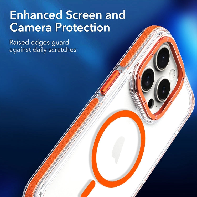 For iPhone 11 Pro Max Dual-Color Clear Acrylic Hybrid TPU MagSafe Phone Case(Blue)