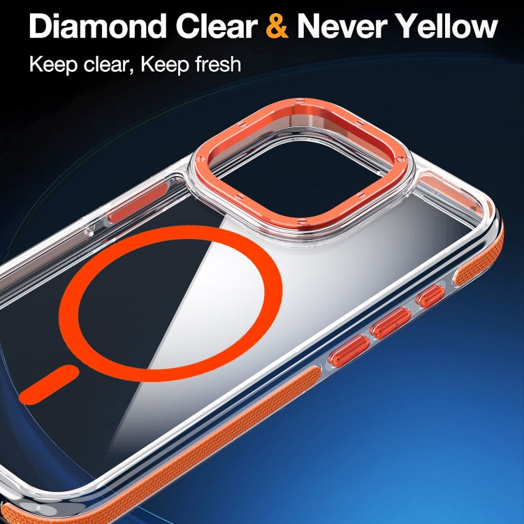 For iPhone 15 Pro Dual-Color Clear Acrylic Hybrid TPU MagSafe Phone Case(Grey)