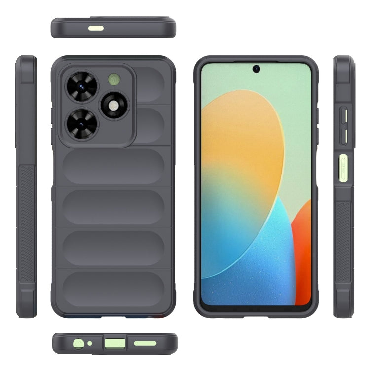 For Tecno Spark Go 2024 / 20C / Pop 8 Magic Shield TPU + Flannel Phone Case(Dark Grey)