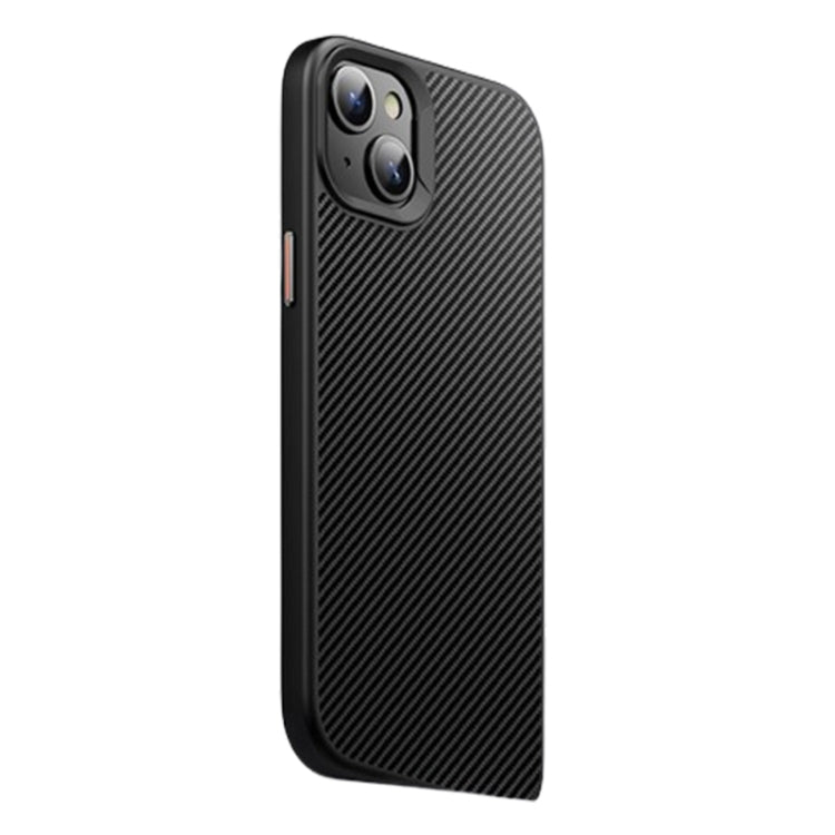 For iPhone 14 Plus Kevlar Fiber Shockproof MagSafe Phone Case(Black)