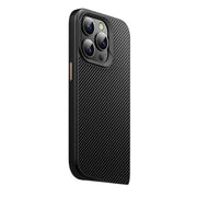 For iPhone 14 Pro Kevlar Fiber Shockproof MagSafe Phone Case(Black)
