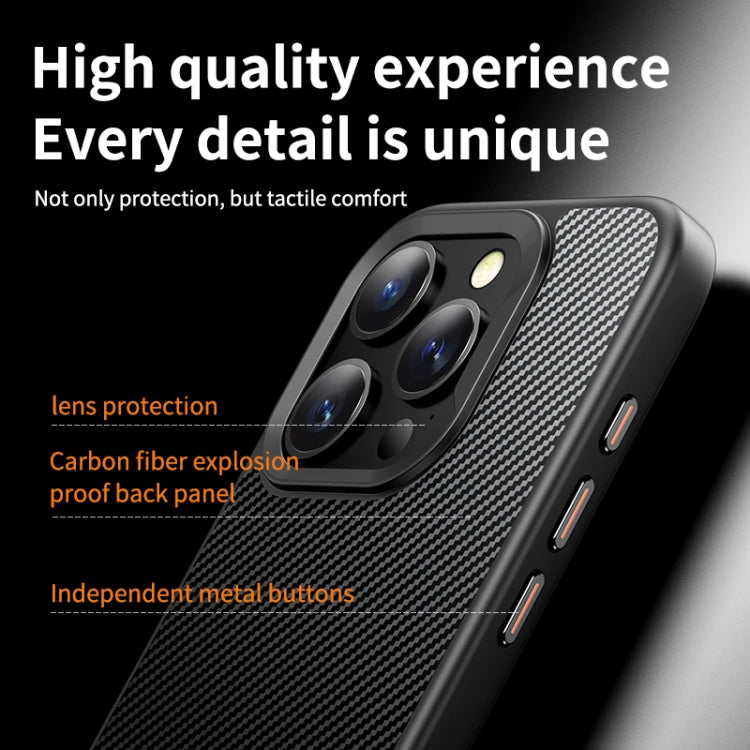 For iPhone 14 Pro Kevlar Fiber Shockproof MagSafe Phone Case(Black)