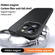 For iPhone 14 Pro Kevlar Fiber Shockproof MagSafe Phone Case(Black)