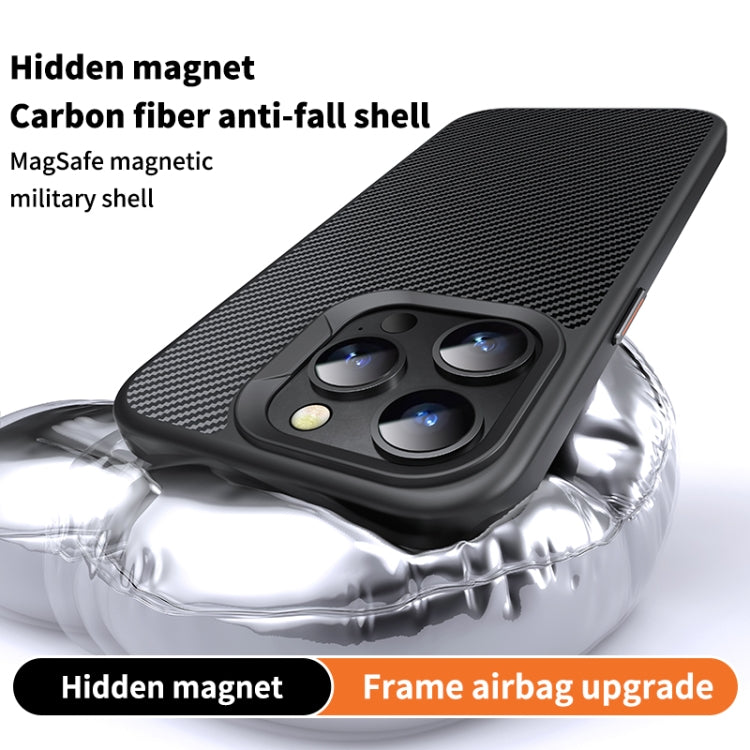 For iPhone 14 Pro Max MagSafe Kevlar Fiber Shockproof Phone Case(Black)