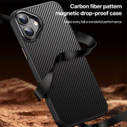 For iPhone 16 Plus Kevlar Fiber Shockproof MagSafe Phone Case(Black)