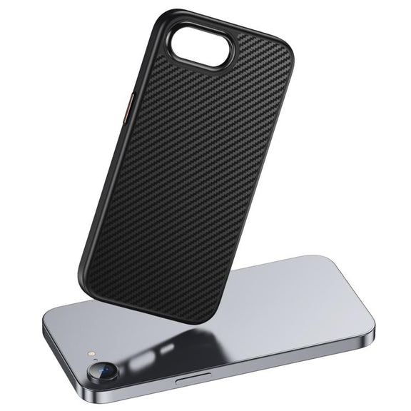 For iPhone 16e Kevlar Fiber Shockproof MagSafe Phone Case(Black)