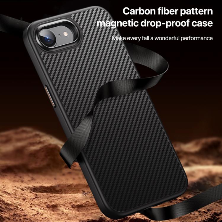 For iPhone 16e Kevlar Fiber Shockproof MagSafe Phone Case(Black)