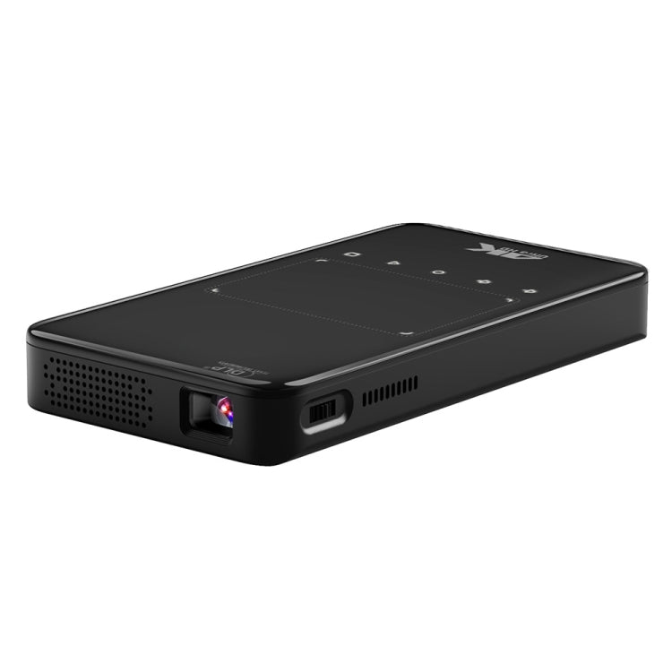 S90 DLP Android 9.0 2GB+32GB 4K Mini WiFi Smart Projector, Power Plug:EU Plug(Black)