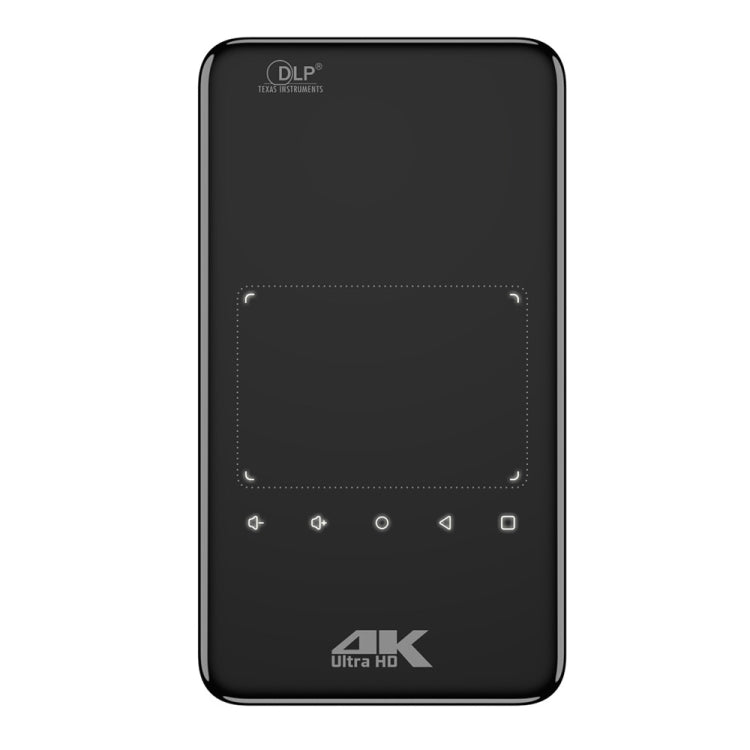 S90 DLP Android 9.0 2GB+32GB 4K Mini WiFi Smart Projector, Power Plug:EU Plug(Black)