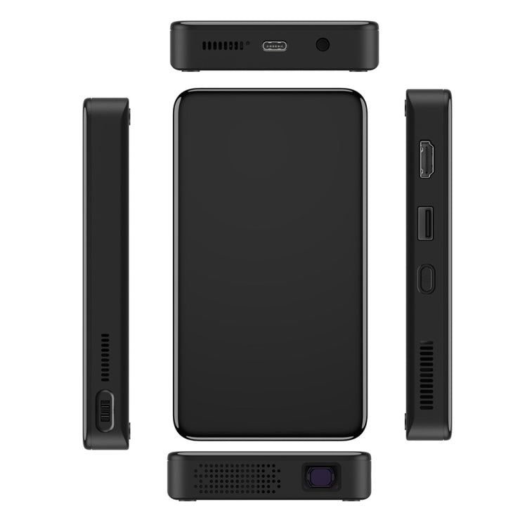 S90 DLP Android 9.0 2GB+32GB 4K Mini WiFi Smart Projector, Power Plug:EU Plug(Black)