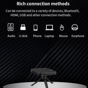 S90 DLP Android 9.0 2GB+32GB 4K Mini WiFi Smart Projector, Power Plug:UK Plug(Black)