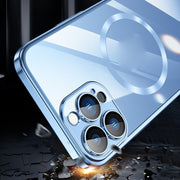 For iPhone 15 Pro Magsafe Magnetic Electroplated PC Phone Case(Silver)