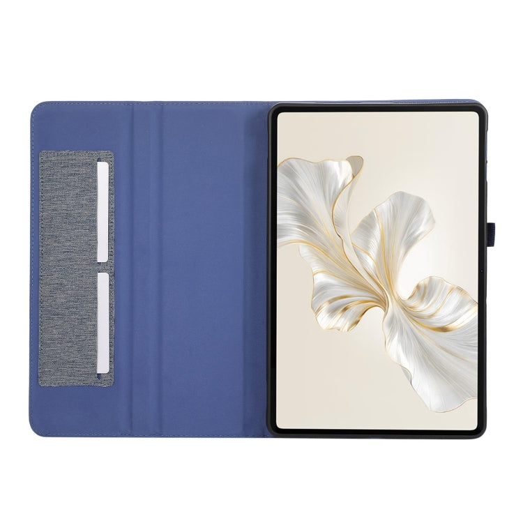 For Honor Pad 9 Fabric Texture Horizontal Flip Leather Tablet Case(Blue)