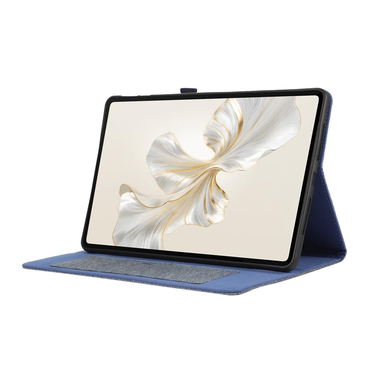 For Honor Pad 9 Fabric Texture Horizontal Flip Leather Tablet Case(Blue)