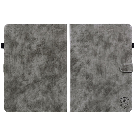 For Amazon Kindle Paperwhite 5  2023 2024 Tiger Pattern Flip Leather Tablet Case(Grey)
