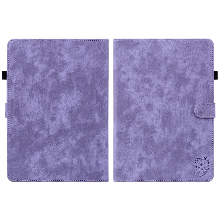 For Amazon Kindle Paperwhite 5  2023 2024 Tiger Pattern Flip Leather Tablet Case(Purple)
