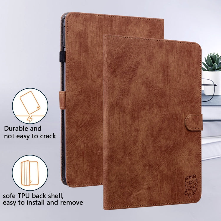 For Amazon Kindle Paperwhite 5  2023 2024 Tiger Pattern Flip Leather Tablet Case(Brown)