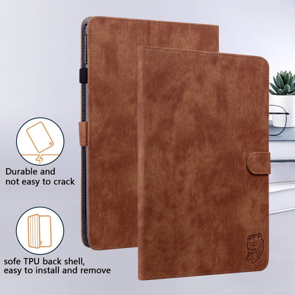 For Amazon Kindle Paperwhite 5  2023 2024 Tiger Pattern Flip Leather Tablet Case(Brown)