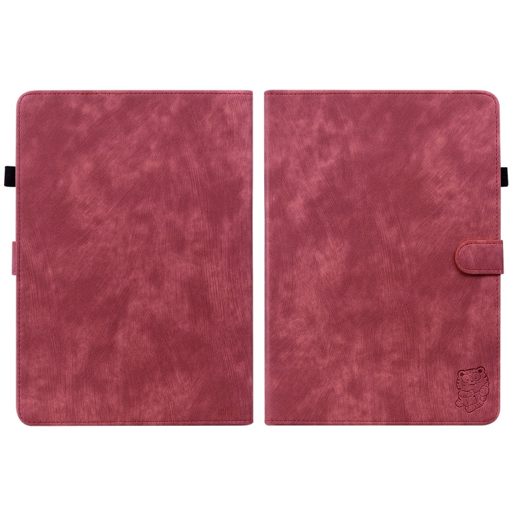 For Amazon Kindle Paperwhite 5  2023 2024 Tiger Pattern Flip Leather Tablet Case(Red)