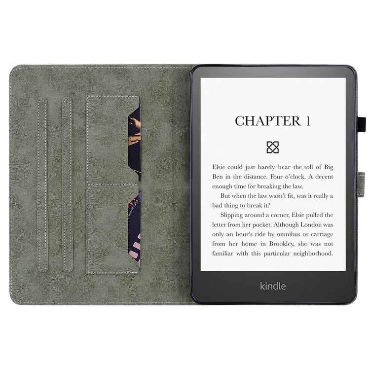 For Amazon Kindle Paperwhite 5  2023 2024 Tiger Pattern Flip Leather Tablet Case(Red)