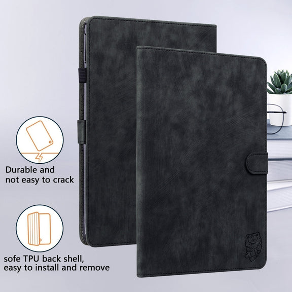 For Amazon Kindle Paperwhite 5 2024 Tiger Pattern Flip Leather Tablet Case(Black)