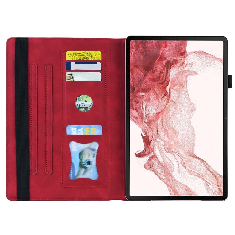For Samsung Galaxy Tab S9+ /S8+ /S7+ Splicing Shockproof Smart Leather Tablet Case(Red)