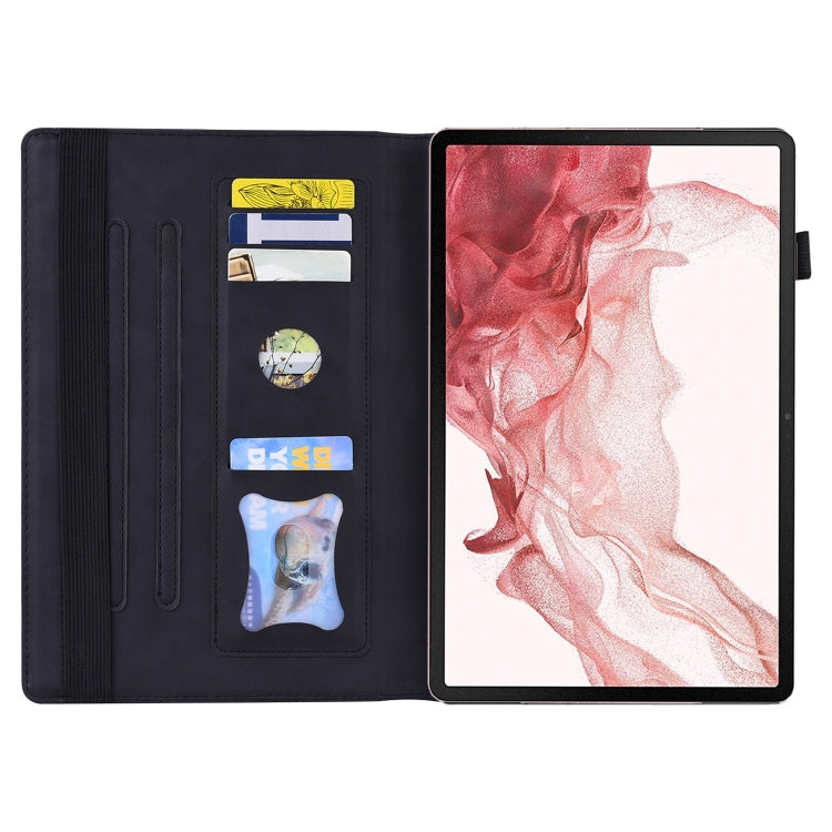 For Samsung Galaxy Tab S9+ /S8+ /S7+ Splicing Shockproof Smart Leather Tablet Case(Black)