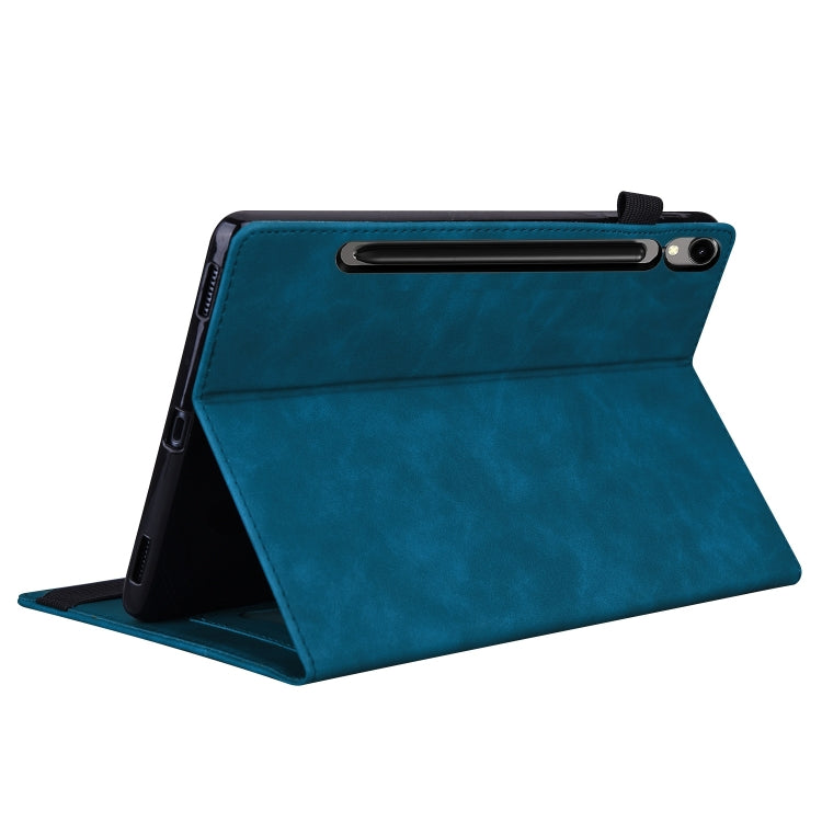For Samsung Galaxy Tab S9+ /S8+ /S7+ Splicing Shockproof Smart Leather Tablet Case(Blue)