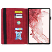 For Samsung Galaxy Tab S9 / S8 / S7 Splicing Shockproof Smart Leather Tablet Case(Red)