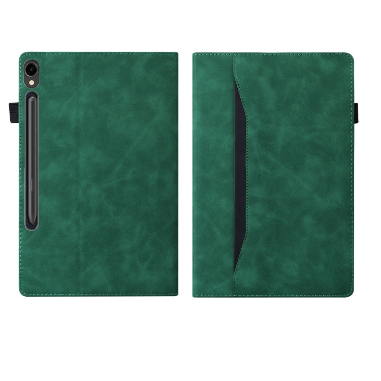 For Samsung Galaxy Tab S11 /  S10 /S9 Splicing Shockproof Smart Leather Tablet Case(Green)