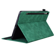 For Samsung Galaxy Tab S11 /  S10 /S9 Splicing Shockproof Smart Leather Tablet Case(Green)