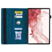 For Samsung Galaxy Tab S9 / S8 / S7 Splicing Shockproof Smart Leather Tablet Case(Blue)