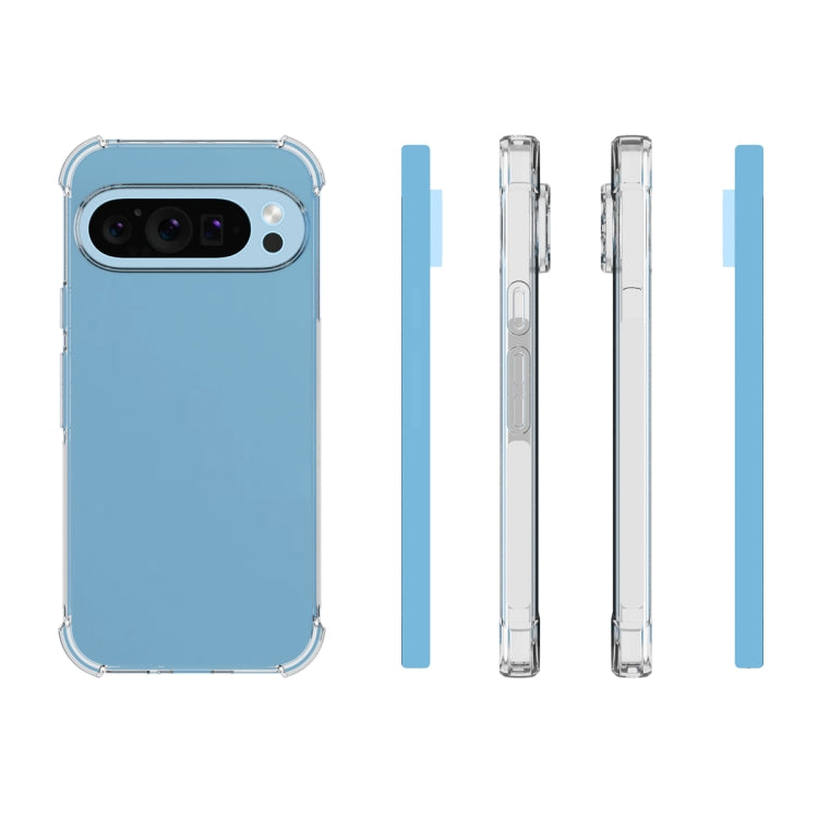 For Google Pixel 9 Pro / 9 Shockproof Non-slip Thickening TPU Phone Case(Transparent)