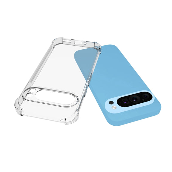 For Google Pixel 9 Pro / 9 Shockproof Non-slip Thickening TPU Phone Case(Transparent)