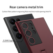 For Samsung Galaxy S24 Ultra 5G GKK Ultra-thin Shockproof Phone Case with Holder(Black)