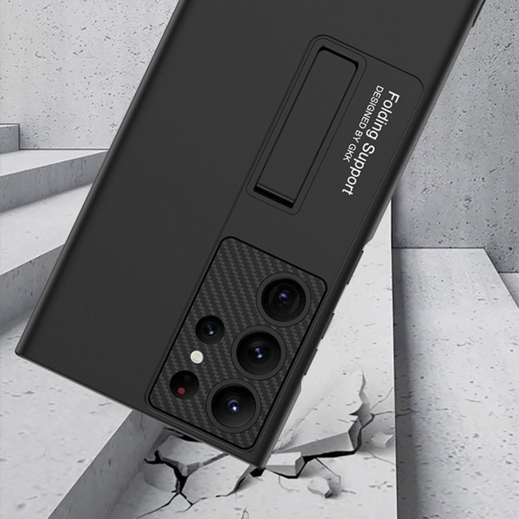 For Samsung Galaxy S24 Ultra 5G GKK Ultra-thin Shockproof Phone Case with Holder(Black)