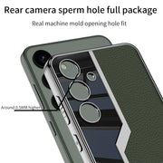For Samsung Galaxy S24 5G GKK Plating TPU + Leather Supercar Full Coverage Phone Case(Carbon Fiber)