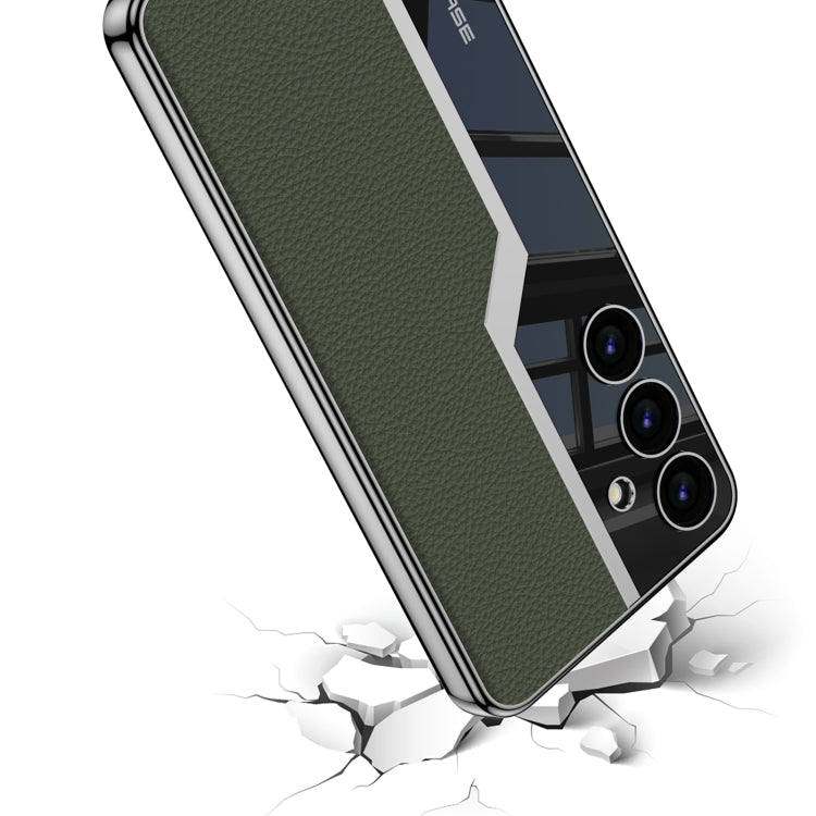 For For Samsung Galaxy S24+ 5G GKK Plating TPU + Leather Supercar Full Coverage Phone Case(Purple)