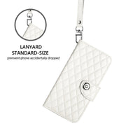 For Google Pixel 9 / Pixel 9 Pro Rhombic Texture Flip Leather Phone Case with Lanyard(White)