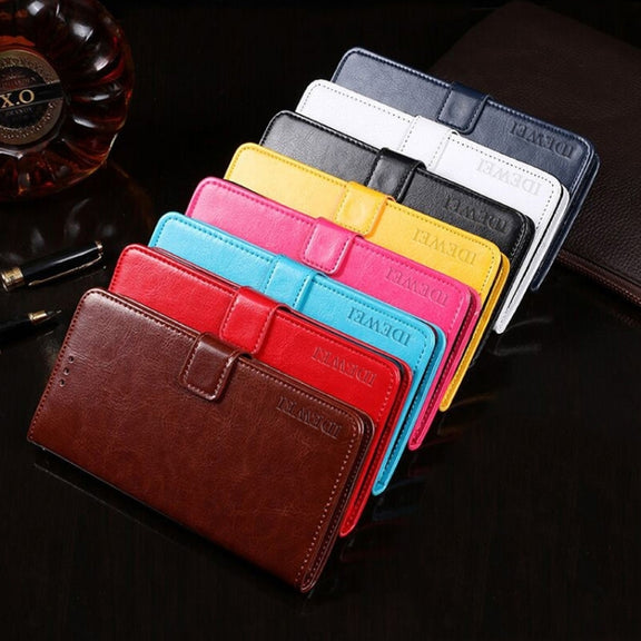 For CAT S75 idewei Crazy Horse Texture Leather Phone Case(Yellow)
